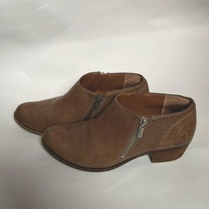 Lucky Brand Women’s Ankle Boots Booties 7.5 LP Banda Low Cut Brown Zip